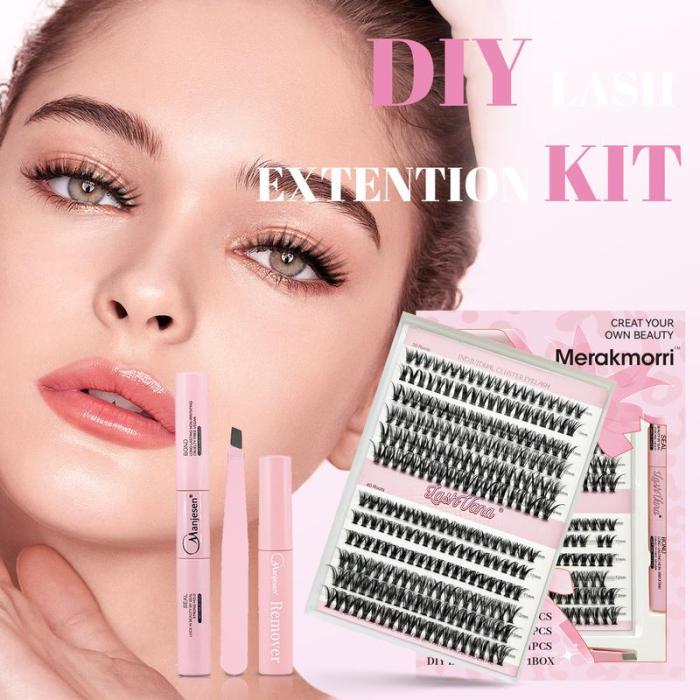 Fluffy & Natural Eyelash DIY Extension Set